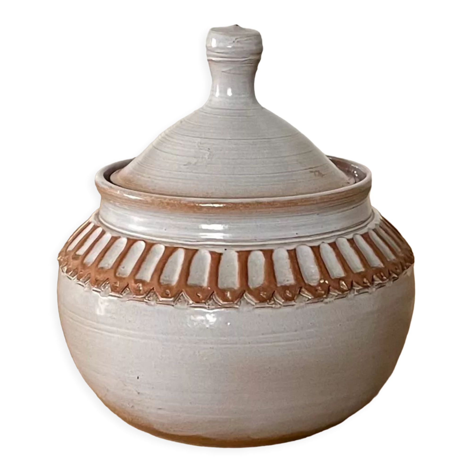 Glazed stoneware bonbonnière