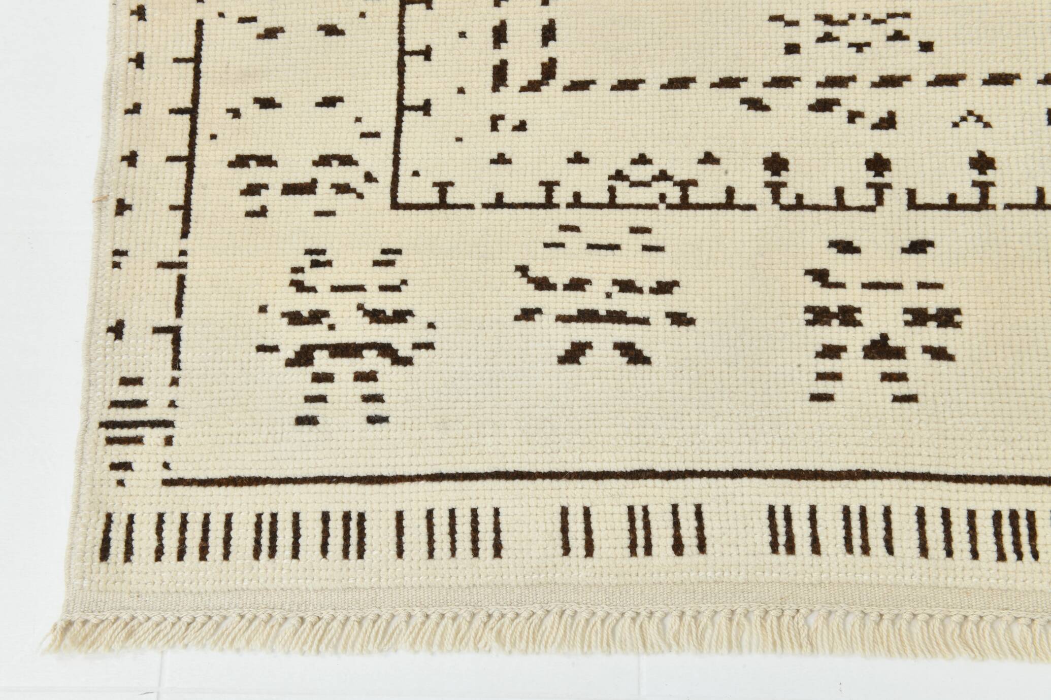 8x10 Beige & Dark Brown Modern Oushak Rug, 232x303Cm