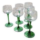 6 anciens verres à vin blanc d’Alsace