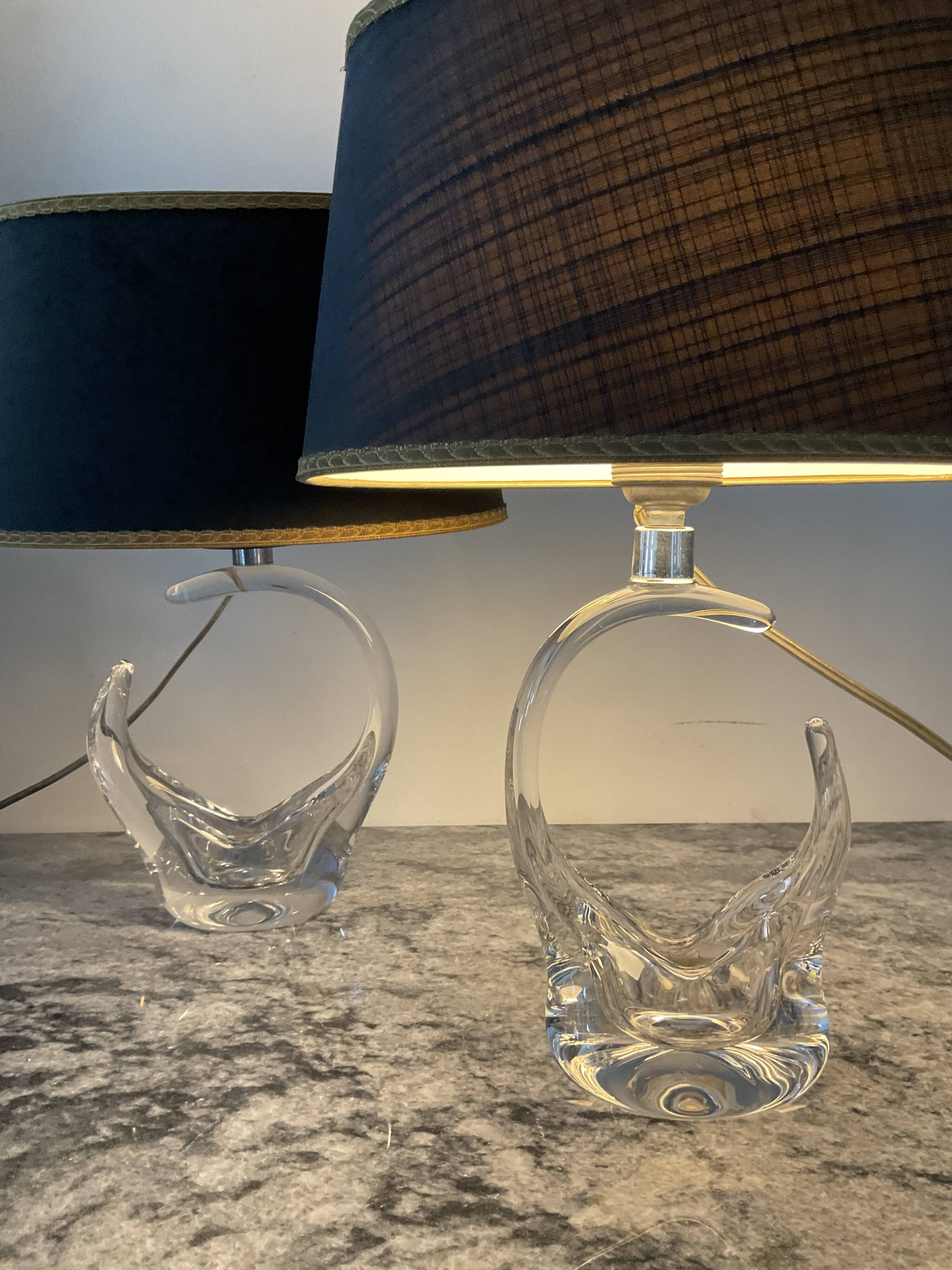 Pair of Saint Louis crystal lamps from the 1950s-60s.
