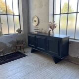 Brutalist black sideboard from the 60s