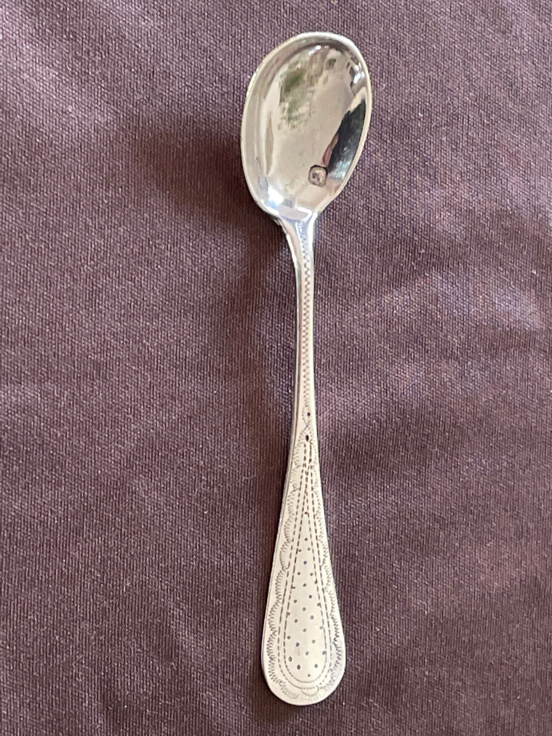 Small salt spoon Solid silver