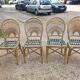 4 chaises bambou