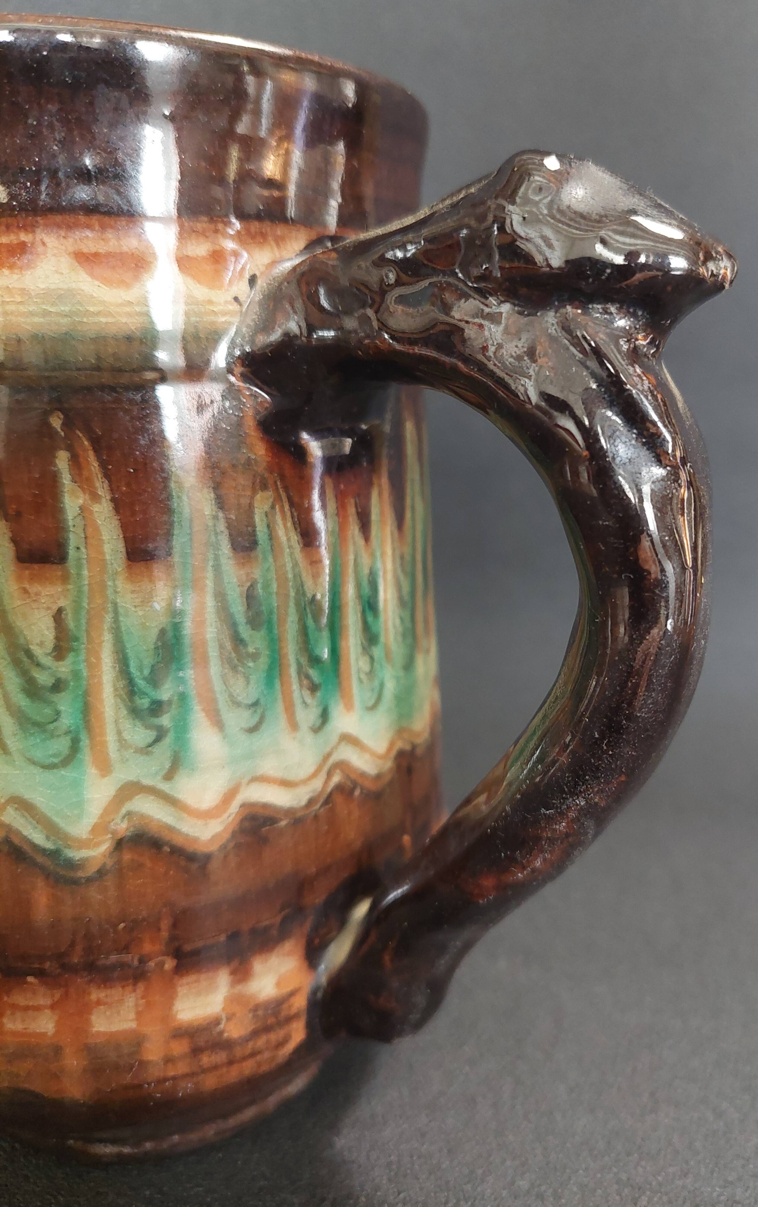 Ceramic pitcher Lithuania Vilnius Jan Limont mixed clay second half of the 20th century