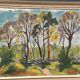 Original Swedish Oil on Panel - 'Forest Path'  – Unsigned Vintage & Framed