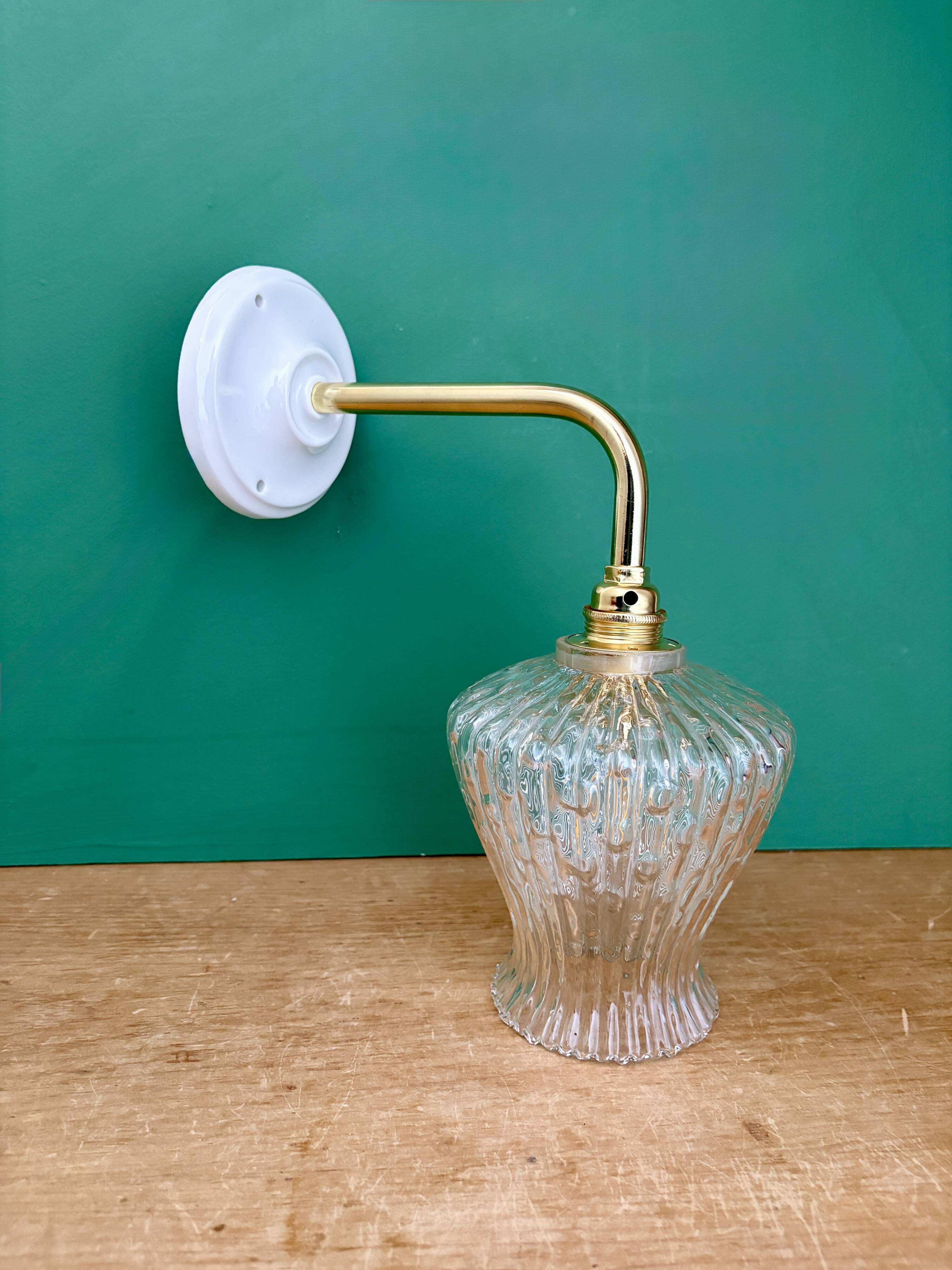 Vintage glass tulip wall light