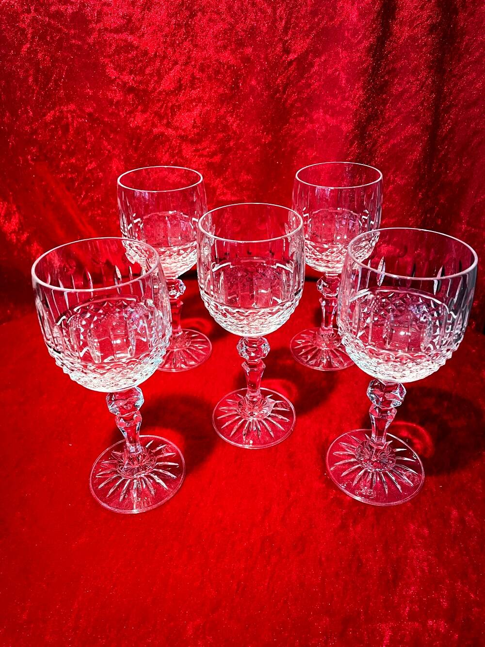 Set of 5 etzel bitche crystal wine glasses
