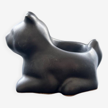 Stylized black cat candle holder