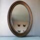 Vintage oval wooden mirror, 1970 (82 cm x 55 cm)