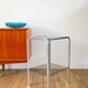 Chrome and smoked glass tubular console / side table, double tiers, 1970.