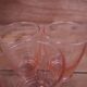 Lot of 3 old light pink water glasses from the 1950s