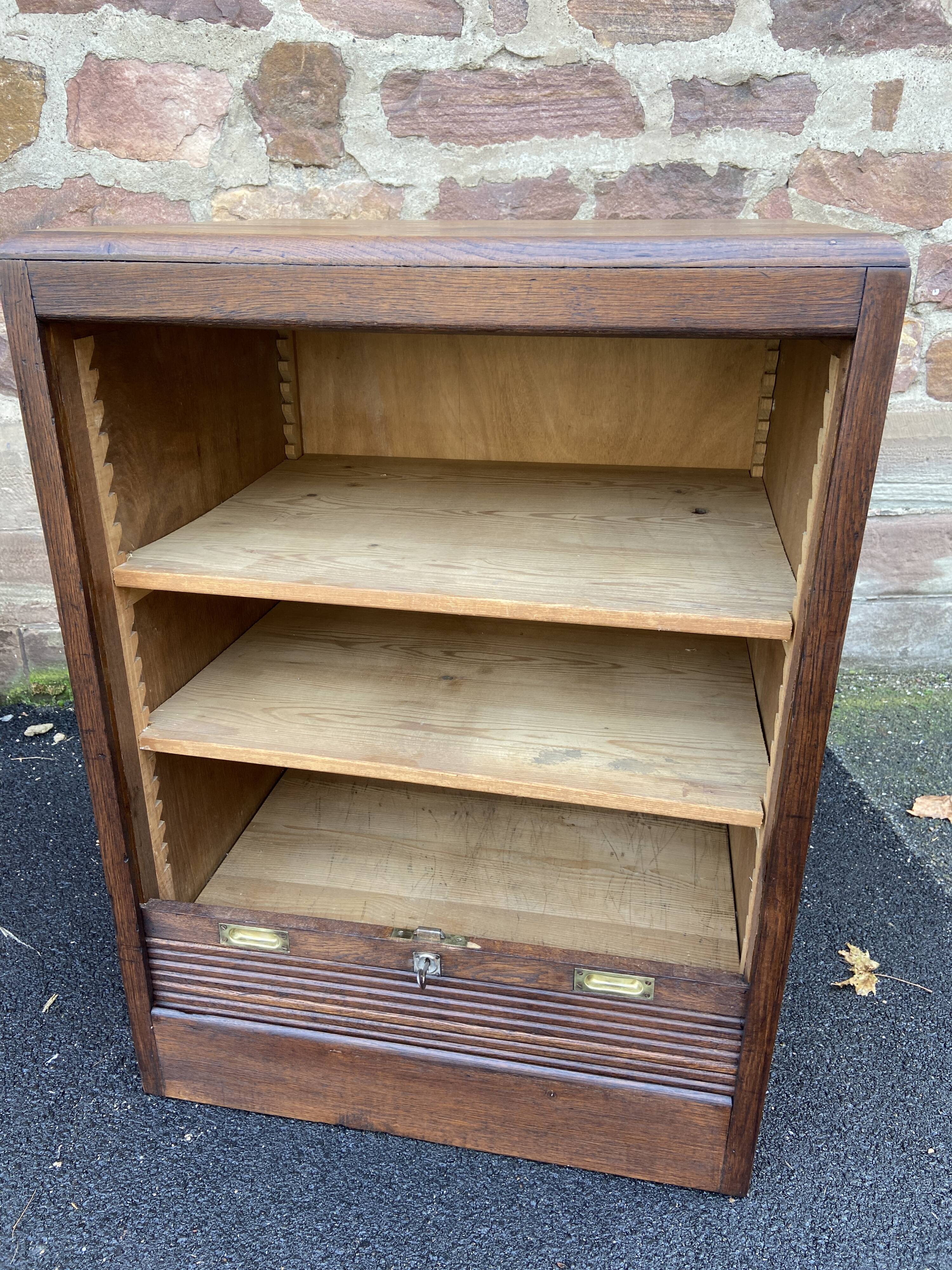 Art Deco sliding curtain binder cabinet