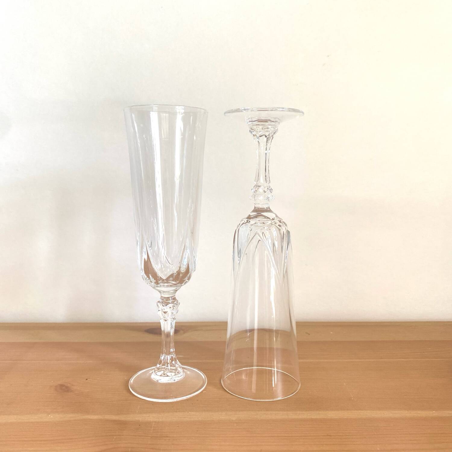 Champagne flutes - cristal d'arques - Auteuil model - vintage