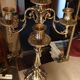 Silver metal candlestick 5 lights baroque style