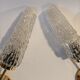 Pair of 1960 wall lamps in gilded brass and cut glass