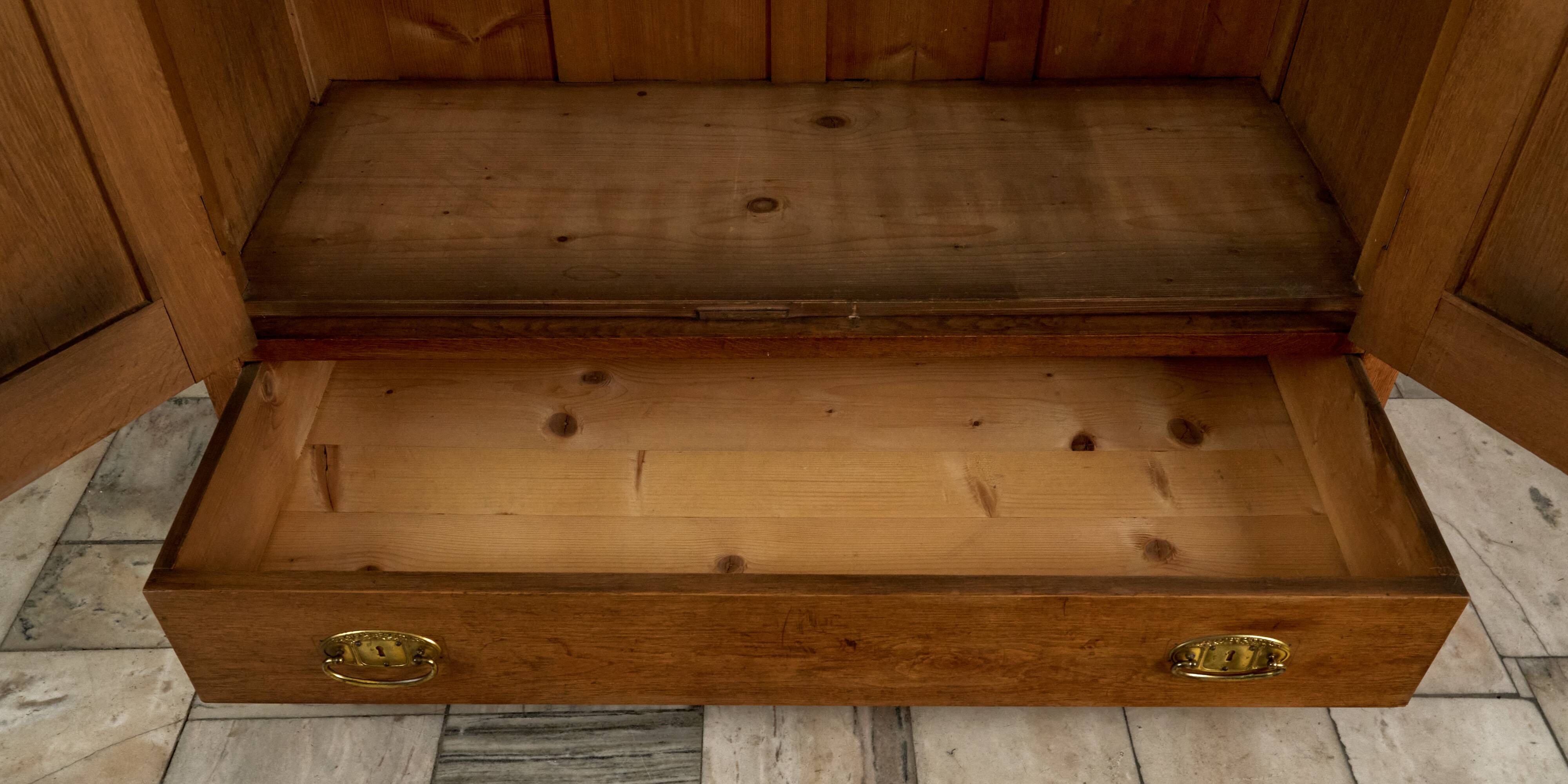 Vintage Wooden Wardrobe, 1930s, Czechoslovakia