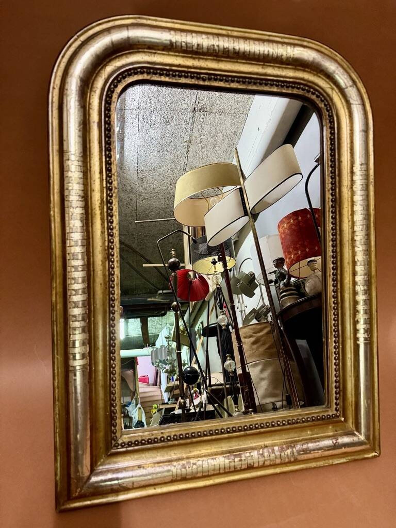 Napoleon III mirror in gold and silver