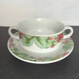 3 porcelain bowls + saucers