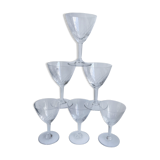 Lot 6 verres à vin en cristal gravé années 50