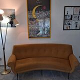 Midcentury italian large curved sofa, 1950s