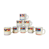 8 vintage ethnic pattern mugs