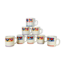 8 mugs vintage motifs ethnique