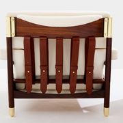 Pair of armchairs by Carlo De Carlo, rosewood, leather, brass, 1966