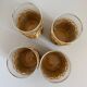 Set of 4 Vintage Set Schott Mainz Clear Glasses With Wicker Cup Holder