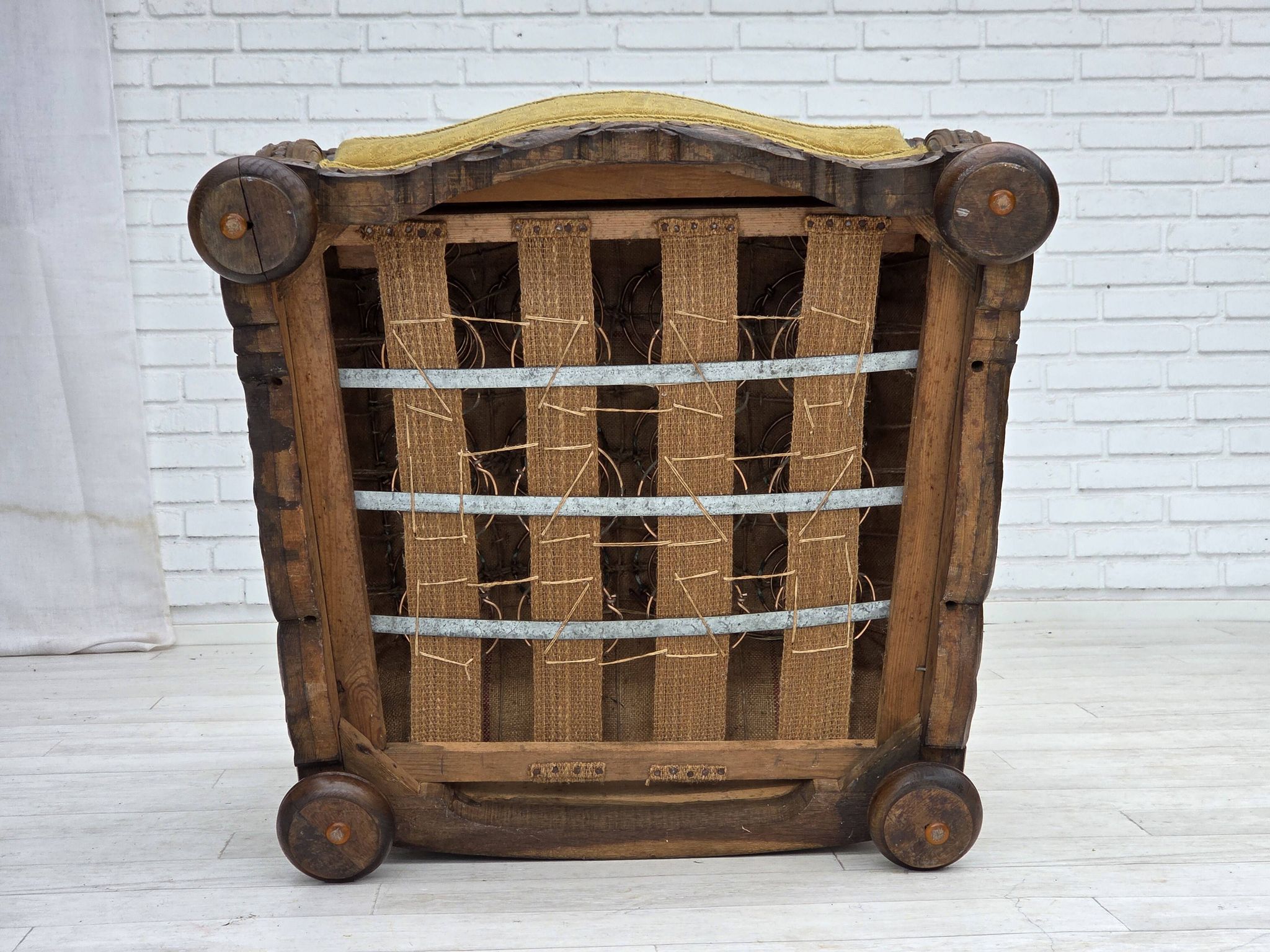 Fauteuil danois en laine et chêne massif, années 1960