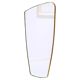 Contemporary rectangular mirror with rounded edges and embossed brass frame.