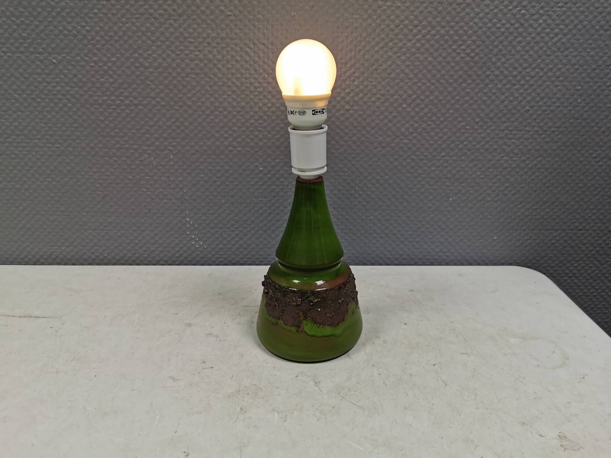 Lampe de table en émail vert de Bartholdy Ceramics, années 1960-70, Danemark.