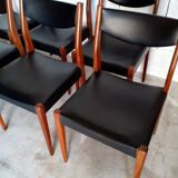 6 vintage Scandinavian teak chairs 50s 60s