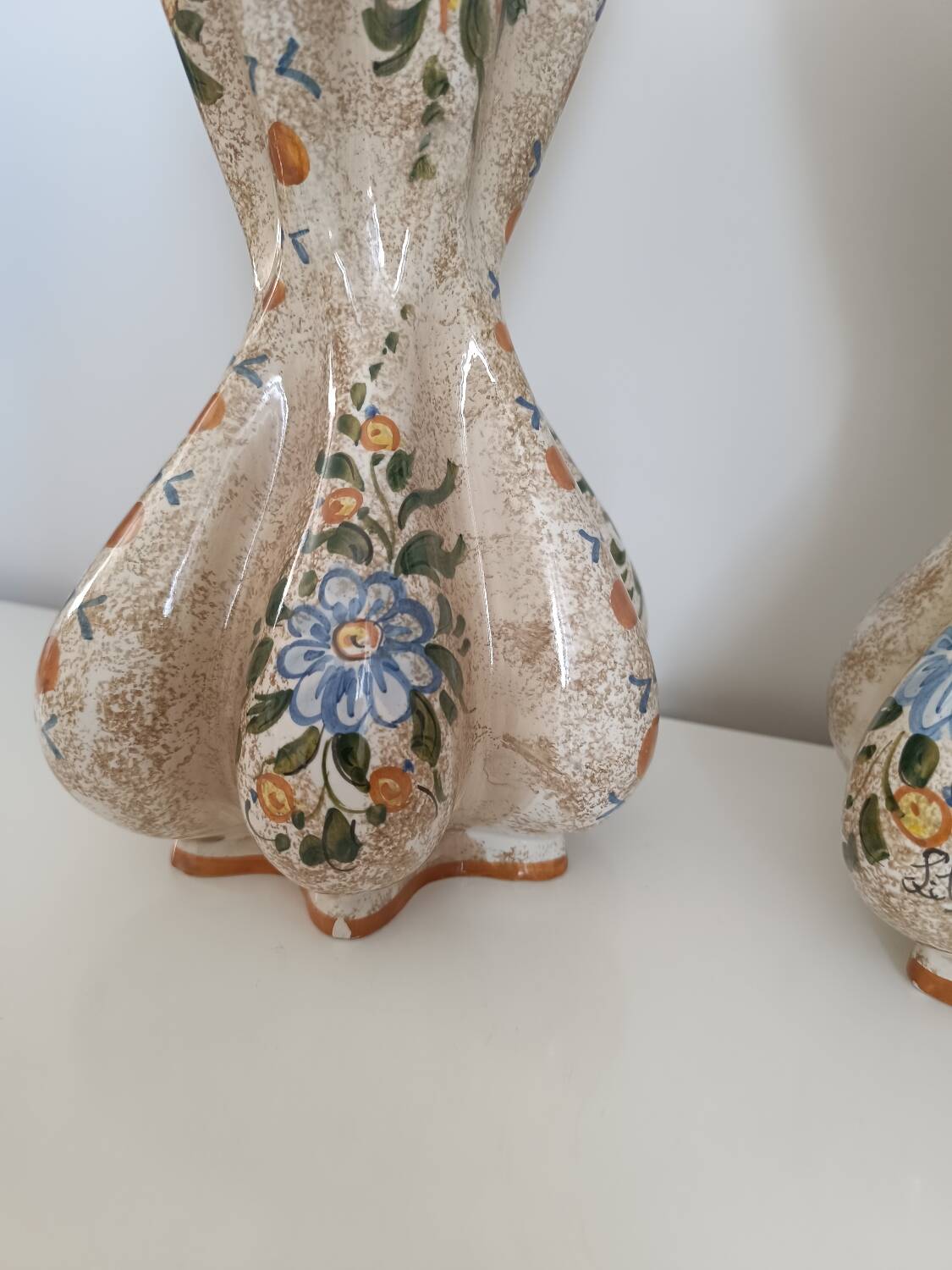 Pair of vintage earthenware vases