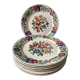 Set of 8 flat plates in Sarreguemines earthenware, model "Rusticana"