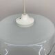 Mid-century minimalist folded glass hanging lamp, 1980’s