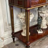 Bonheur du jour in mahogany and brass inlay, late 18th century