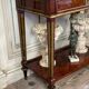 Bonheur du jour in mahogany and brass inlay, late 18th century