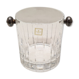 Cristofle iriana crystal ice bucket and two silver handles