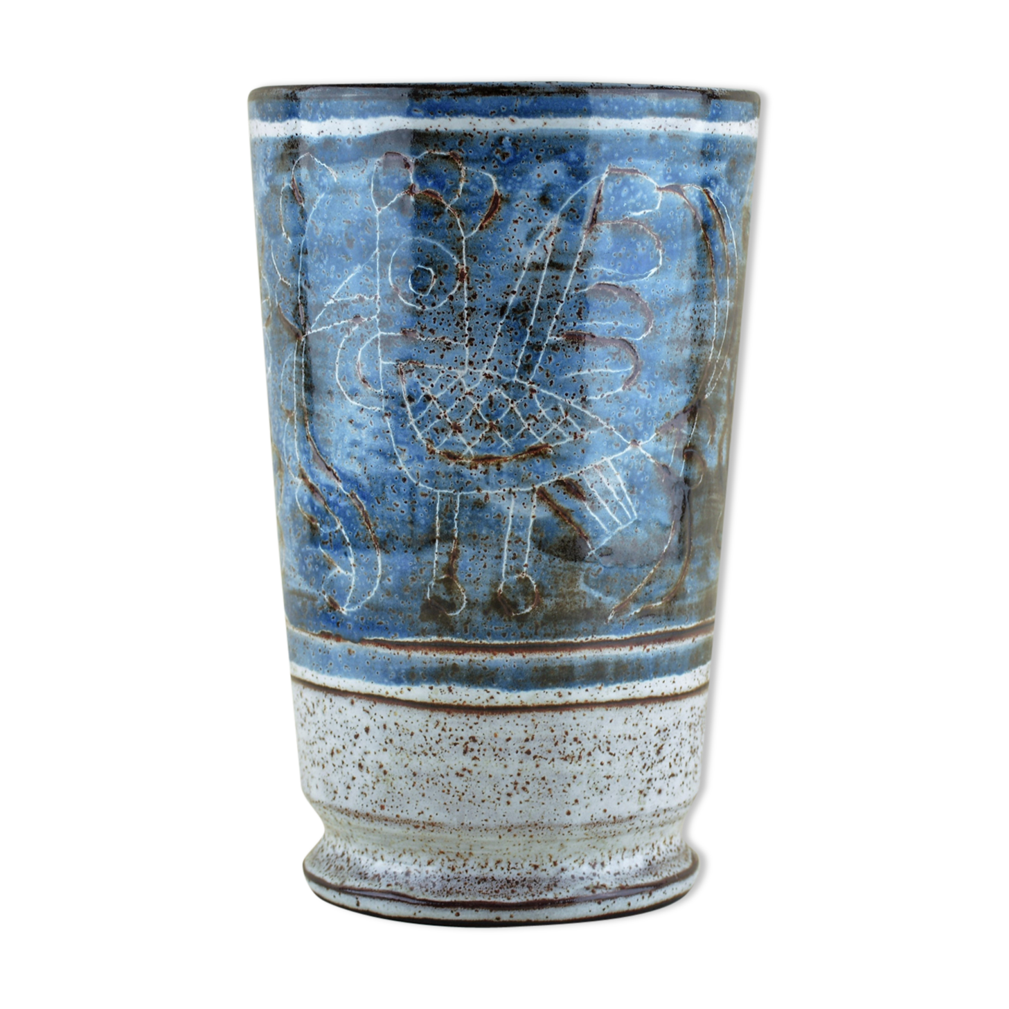 Vase bleu années 60