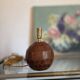 70's wooden ball lamp stands