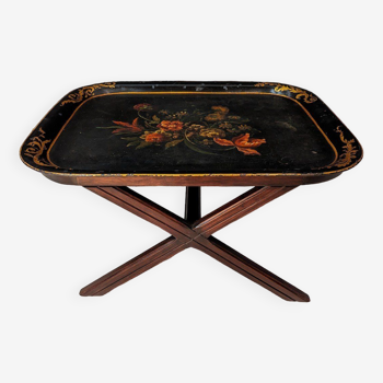 Coffee table with painted sheet metal top Napoleon III
