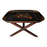 Coffee table with painted sheet metal top Napoleon III