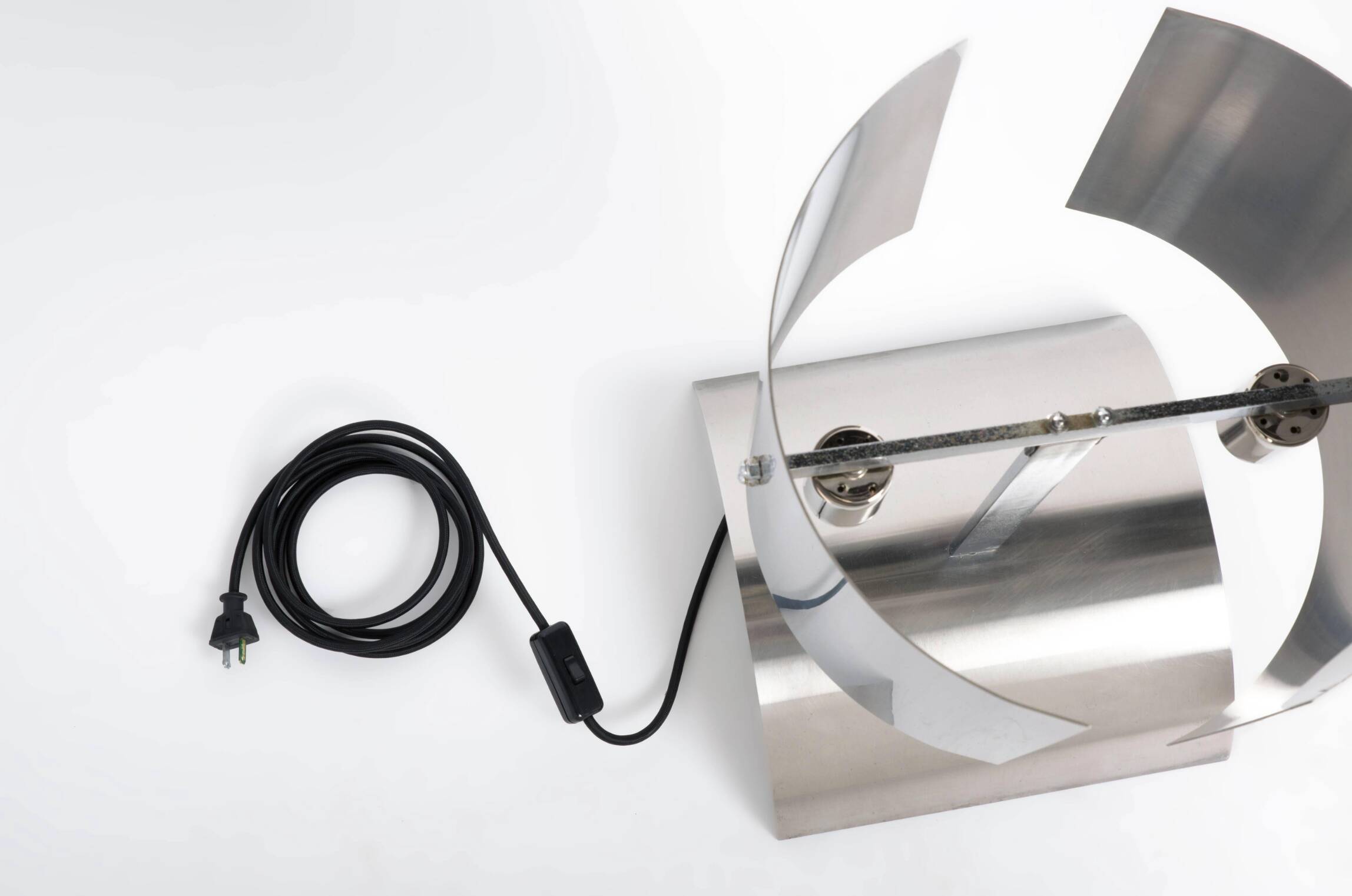 Large stainless steel desk lamp by Jean Pierre Bouvier, France.