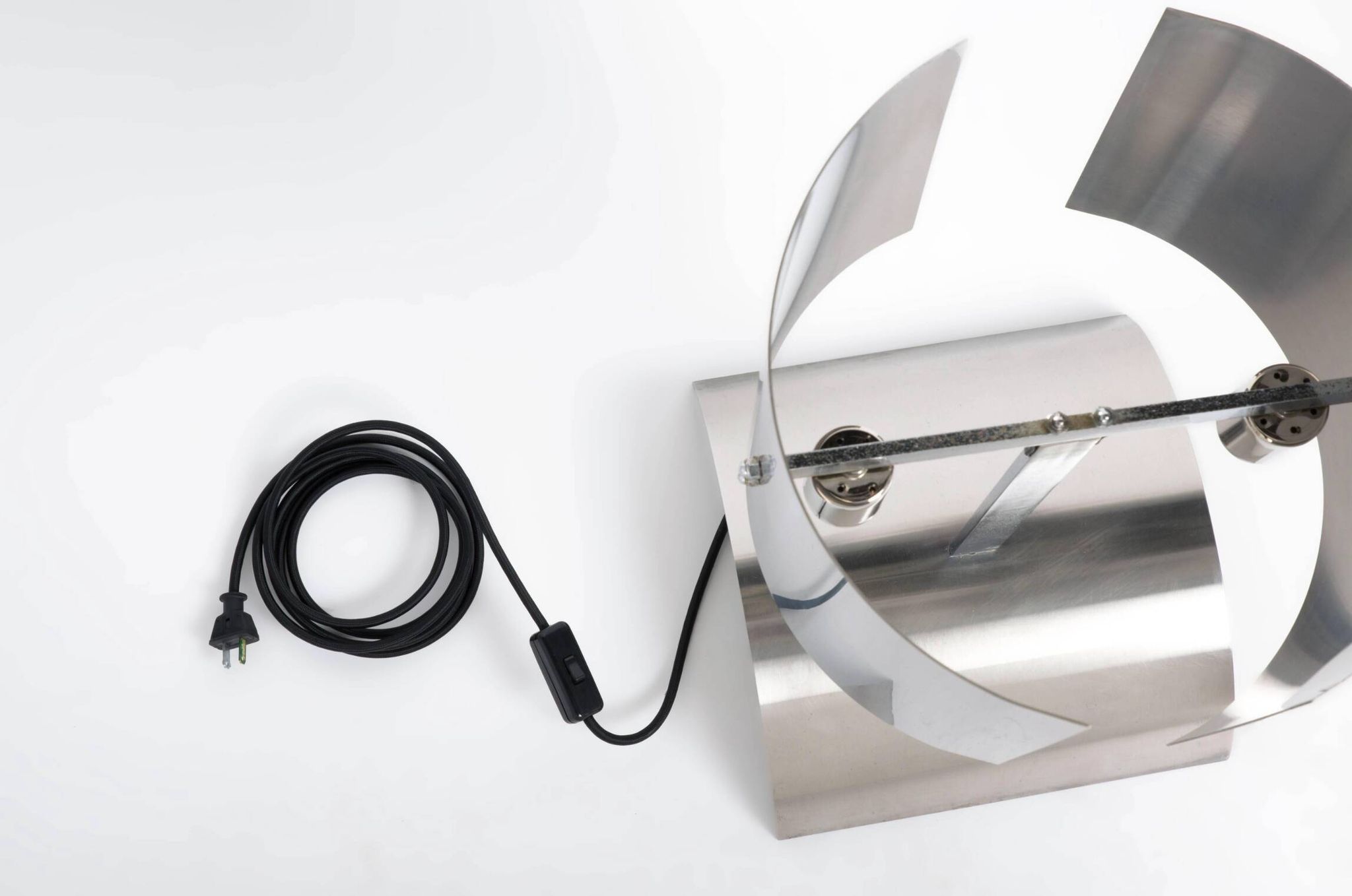 Large stainless steel desk lamp by Jean Pierre Bouvier, France.