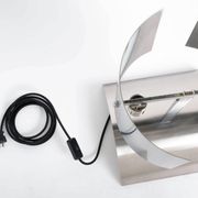 Large stainless steel desk lamp by Jean Pierre Bouvier, France.