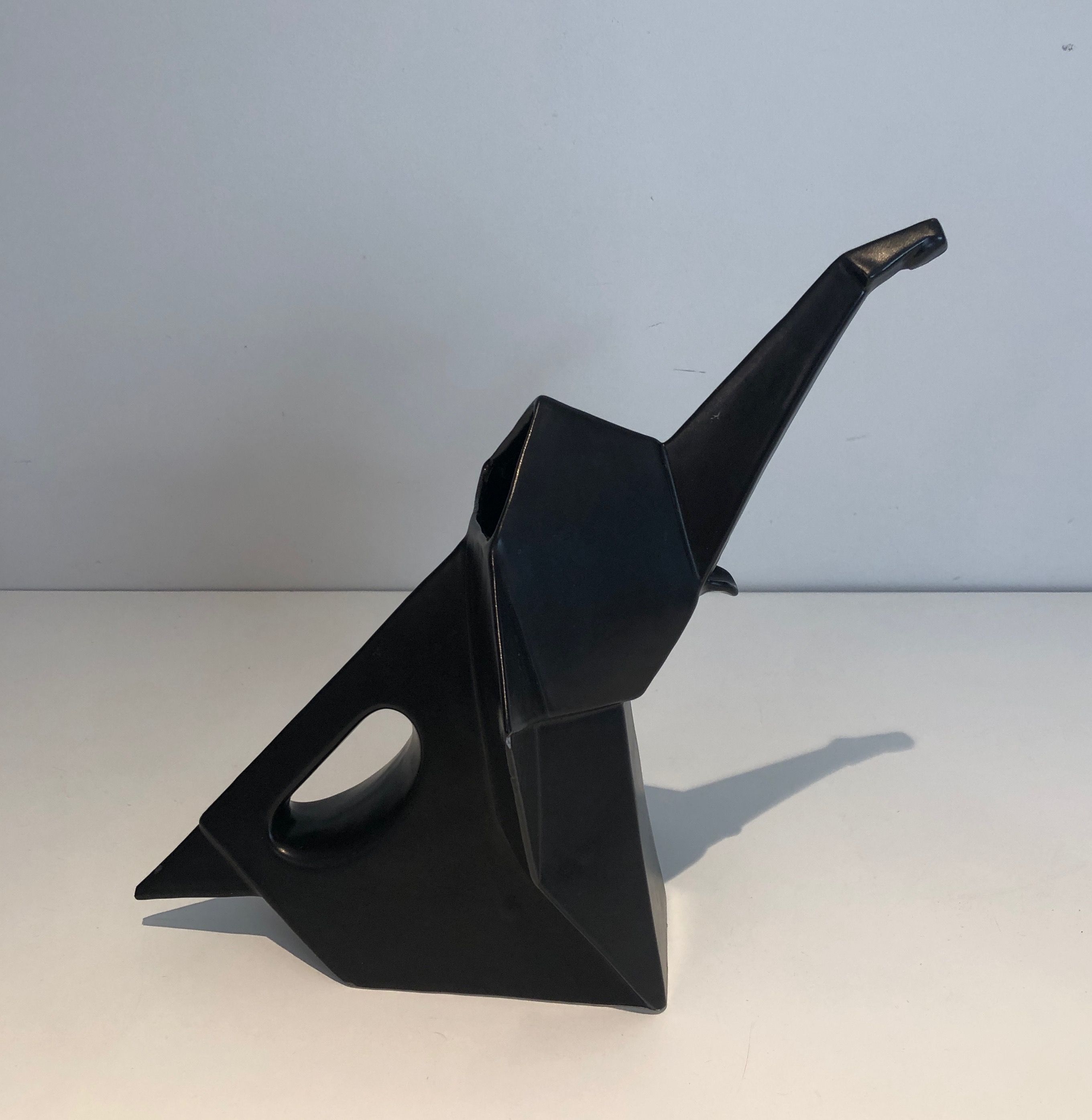 Black ceramic elephant jug