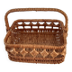 Old wicker basket with diamond-shaped decorations
