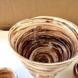 Set bowl and cups in land mixed Ancel pottery.
