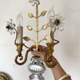 Murano glass flower and foliage wall light Baguès