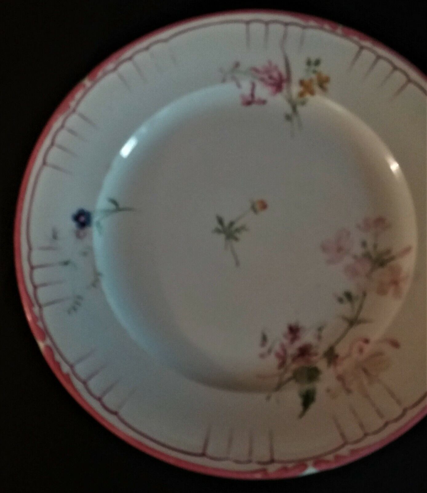 Flat earthenware plate by choisy le roi for au vase étrusque paris